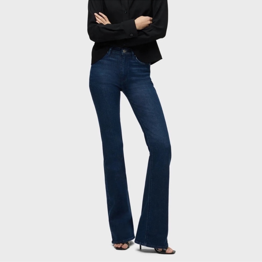 Hudson Barbara high rise medium wash flare jeans dark wash Size 31